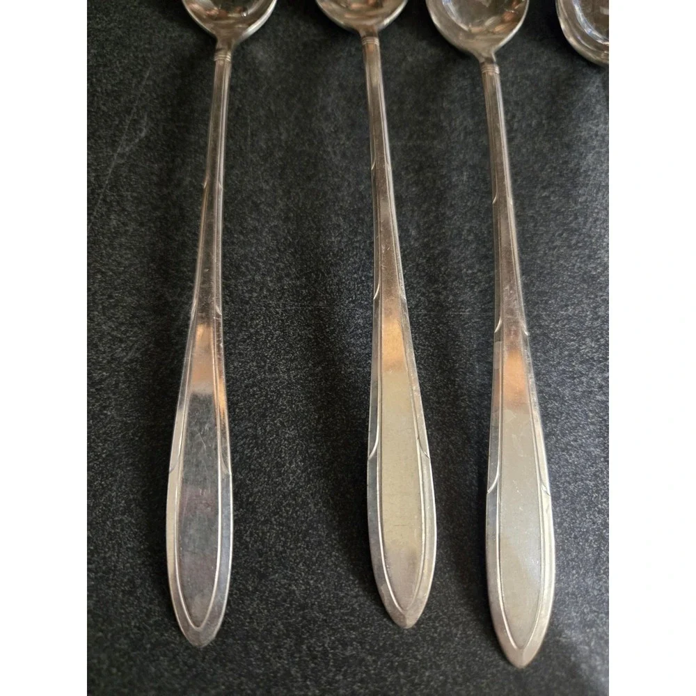 6 Pc Oneida REVERIE Iced Tea Spoons  Nobility Plate 1937 Flatware Silverware